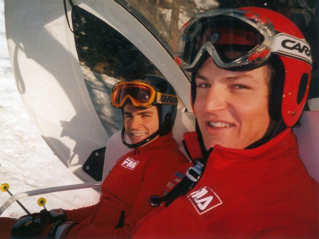 Patrick Thaler in seggiovia con Hannes Paul Schmid