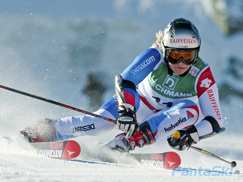 Lara Gut in allenameno a Saas Fee