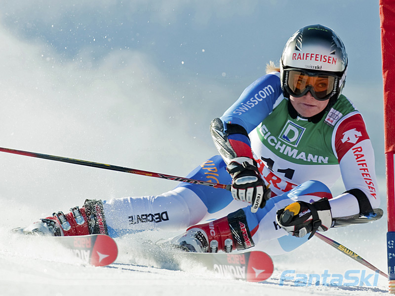 Lara Gut in allenameno a Saas Fee