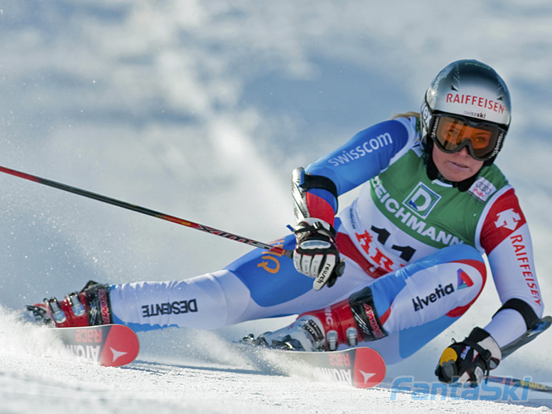 Lara Gut in allenameno a Saas Fee