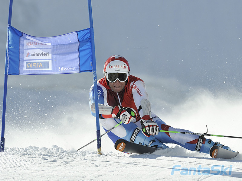 Silvan Zurbriggen in azione a Saas Fee
