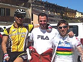 Weiss con i ciclisti Muzzarelli e Ciardetti