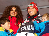 Kalle Palander all'estrazione dei pettorali dello slalom con il numero 1