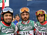 Gli slalomisti turchi: Hamit Sare, Erkan Yesilova e Volkan Yurdakul