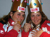 Le Regine dei Mondiali Juniores Elena e Nadia Fanchini con le medaglie
