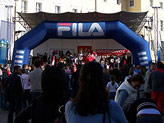Il palco FILA in piazza