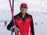 Max Carca, il coach degli slalomisti con gli attrezzi del mestiere