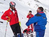 Il responsabile dello speciale Claudio Ravetto con il discesista “prestato allo slalom” Alessandro Fattori