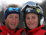 Nadia Fanchini con il suo fedele skiman Gigi Parravicini