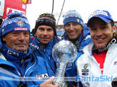 Flavio Roda, Norman Bergamelli, Max Carca e Giorgio Rocca con il trofeo che mancava in Italia da 11 anni
