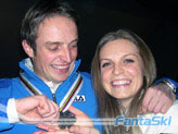Manfred e Manuela con la medaglia dello slalom