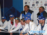 gli atleti italiani durante la conferenza stampa