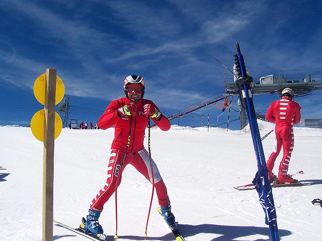 Patrick Thaler in partenza di un super-g di allenamento
