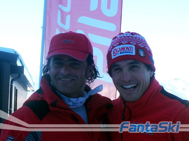 Alberto Tomba con Giorgio Rocca