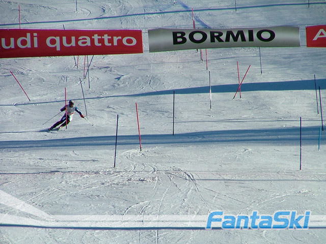 La prima manche di slalom di Rocca