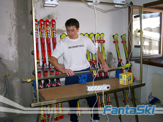 Bianchini nello skiroom del Gran Hotel Sestriere