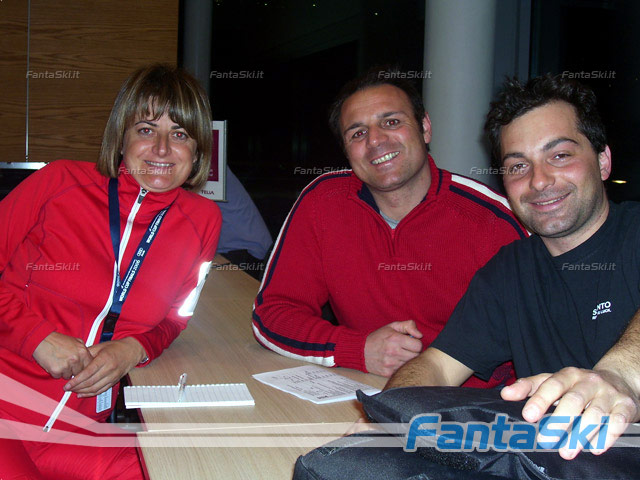 Marisa Poli della Gazzetta dello Sport con Pietro “Alitalia” Vitalini e Gabriele “Alitalia” Pezzaglia