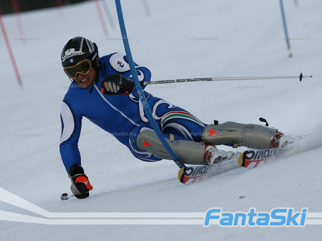 Giorgio in azione durante un allenamento a Livigno