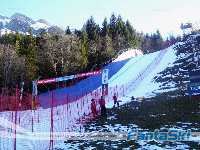 C’è poca neve, la pista è perfettamente preparata