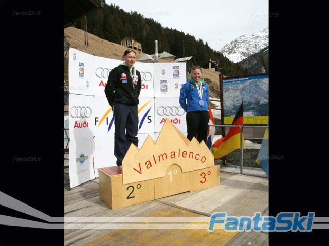La slovena Ferk e l'italiana Alfieri, rispettivamente seconda e terza classificata in Coppa Europa