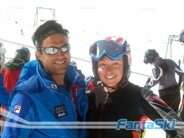 Stefano Costazza, coach responsabile squadra A tecniche, con Johanna Schnarf