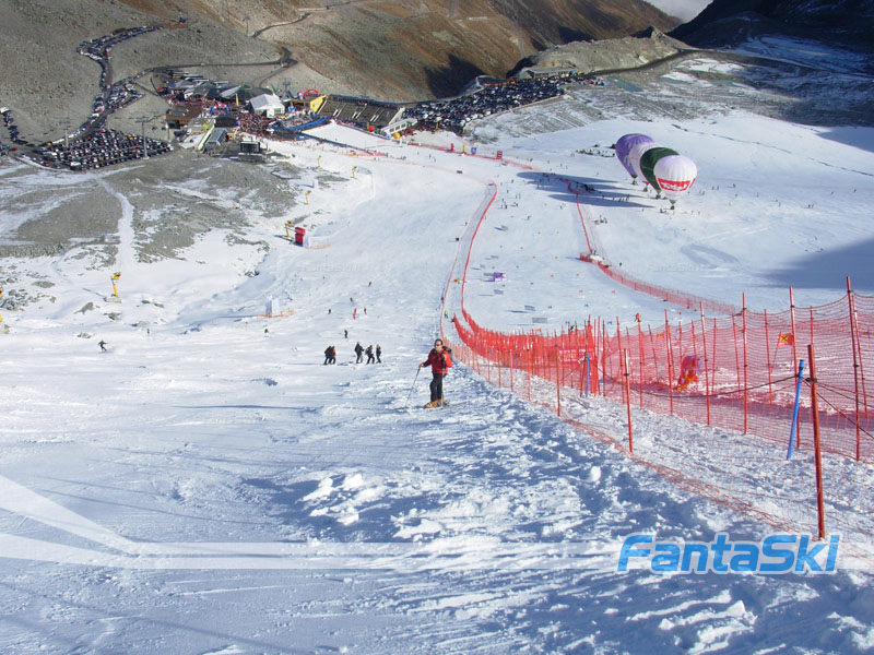 La pista di gara dopo l'ultimo cambio di pendio