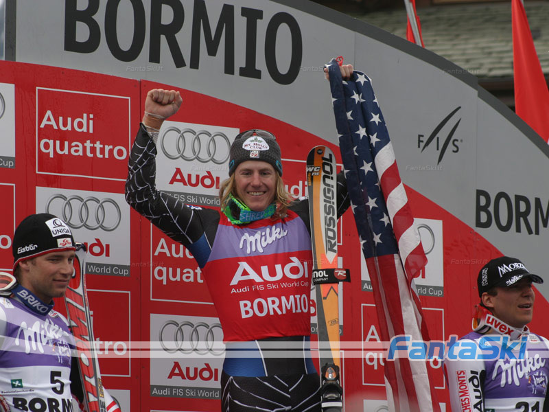 Ted Ligety esulta: è la terza vittoria in carriera