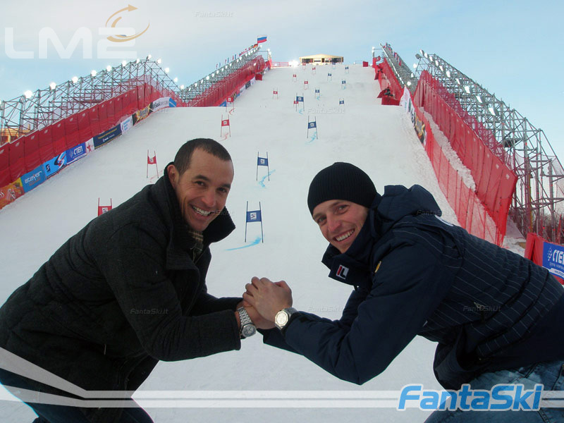 Rocca e Moelgg scherzano a bordo pista