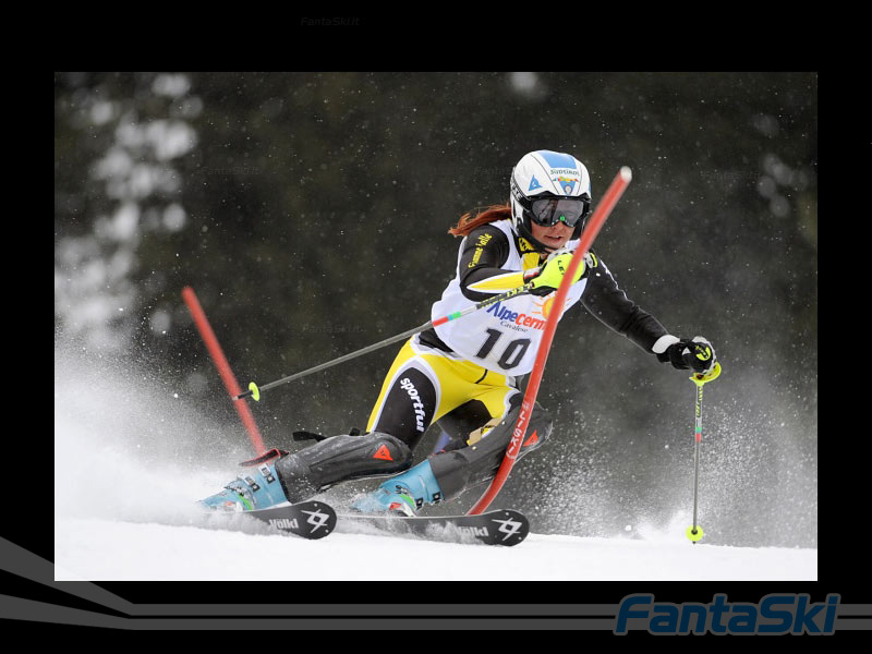 Alpe Cermis - Johanna Schnarf, 3a classificata nello Slalom femminile C.I.A.