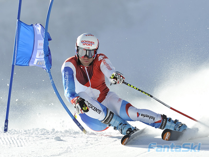 Didier Defago in azione a Saas Fee