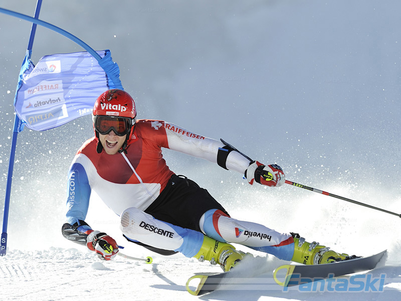 Marc Gini in azione a Saas Fee