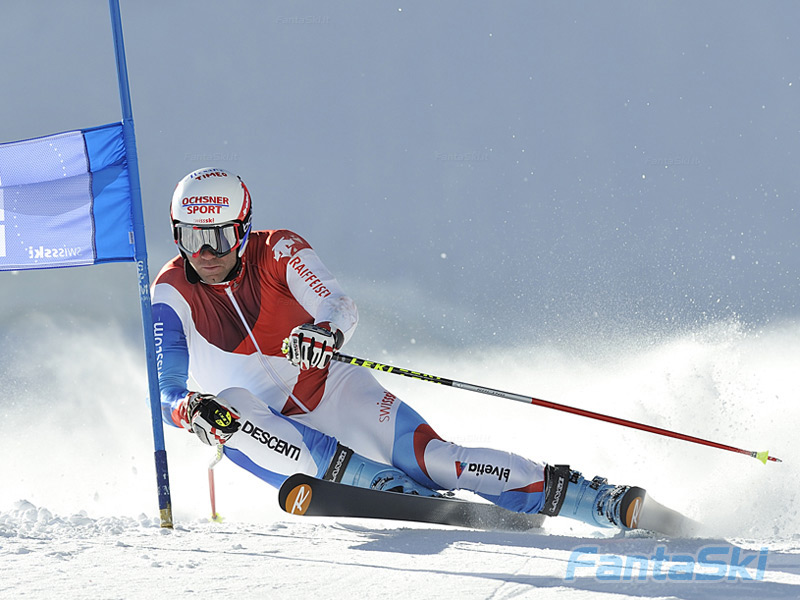Didier Defago in azione a Saas Fee