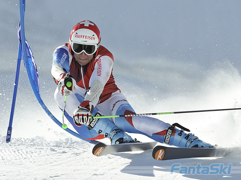Silvan Zurbriggen in azione a Saas Fee