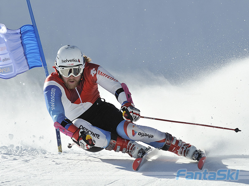 Marc Berthod in azione a Saas Fee