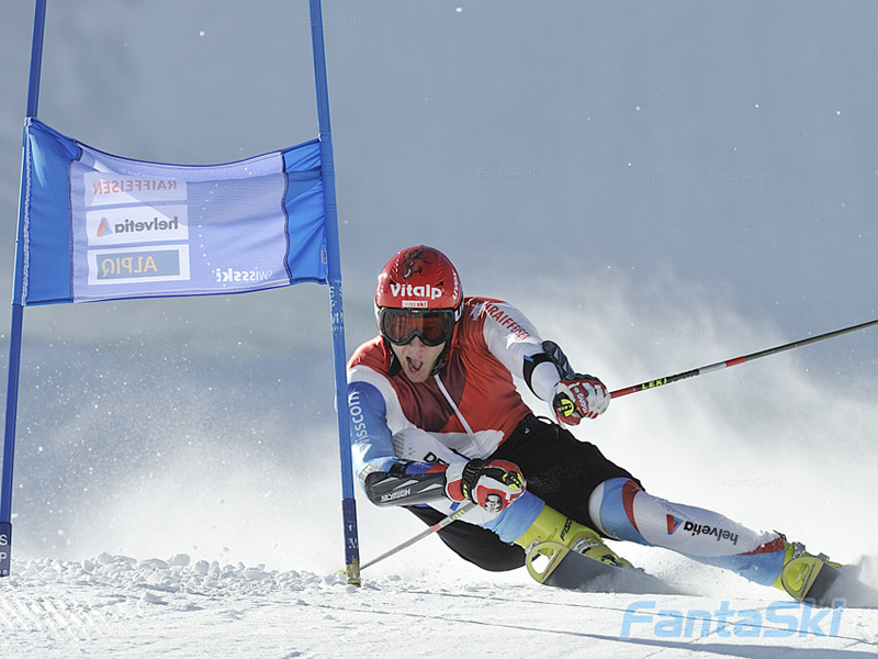Marc Gini in azione a Saas Fee