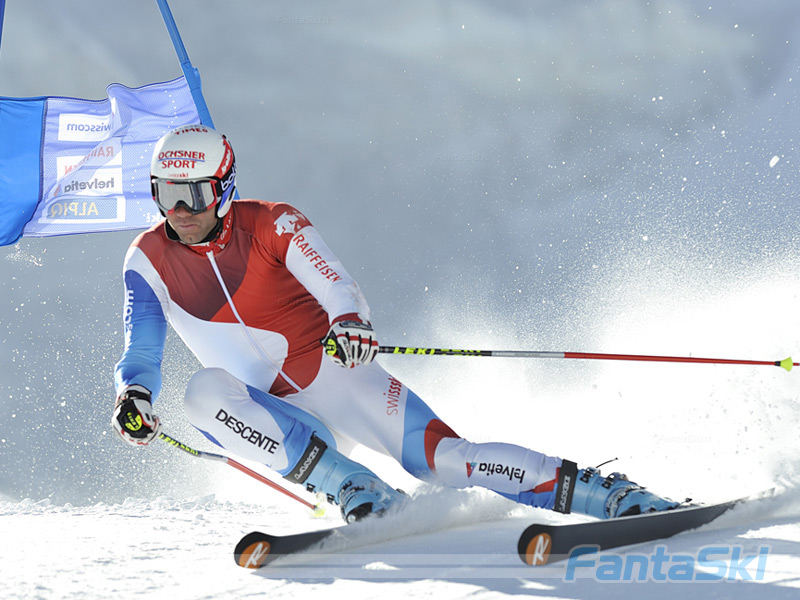 Didier Defago in azione a Saas Fee