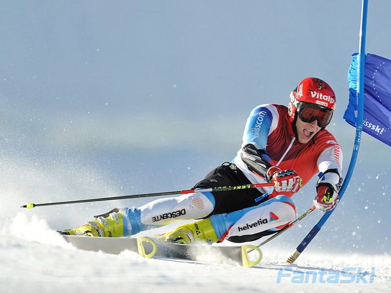 Marc Gini in azione a Saas Fee