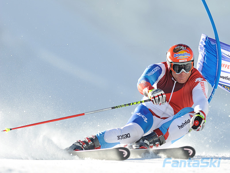 Didier Cuche in azione a Saas Fee