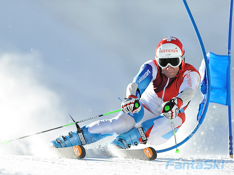 Silvan Zurbriggen in azione a Saas Fee