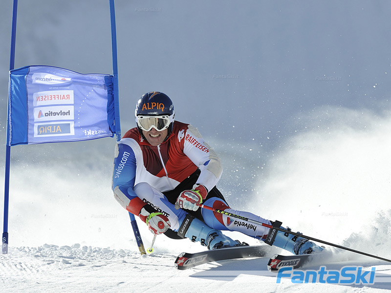 Cornel Zueger in azione a Saas Fee