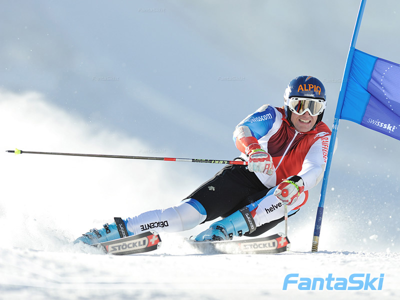 Cornel Zueger in azione a Saas Fee