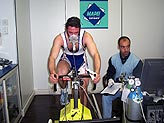 Luca Moretti al cicloergometro