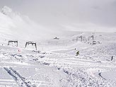 Neve fresca sul ghiacciaio di Saas Fee