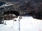 Bormio, pista Stelvio: il muro e la piana di San Pietro visti dal ciuk