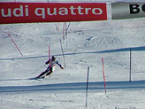 La prima manche di slalom di Rocca