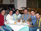 Metti una cena a Tarvisio: (da sini.) Luca Tiezza, Luca Moretti, Marina Sargiani, Marco Sargiani coordinatore del Rocca Fan club, Cristian Deville e Alitalia