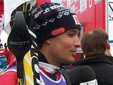 Giorgio Rocca intervistato nella finish area