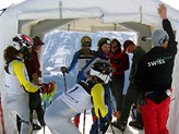 La partenza degli slalom di Fiesch