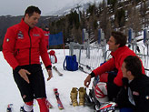 Fill conversa con Schieppati e Blardone durante una pausa dell’allenamento