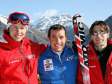 lo skiman Reinhard Brugger, Giorgio Rocca e il service Atomic per gli scarponi